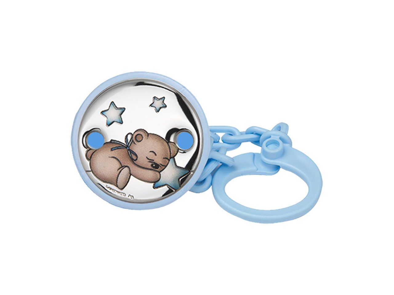Pinza ciuccio orsetto celeste