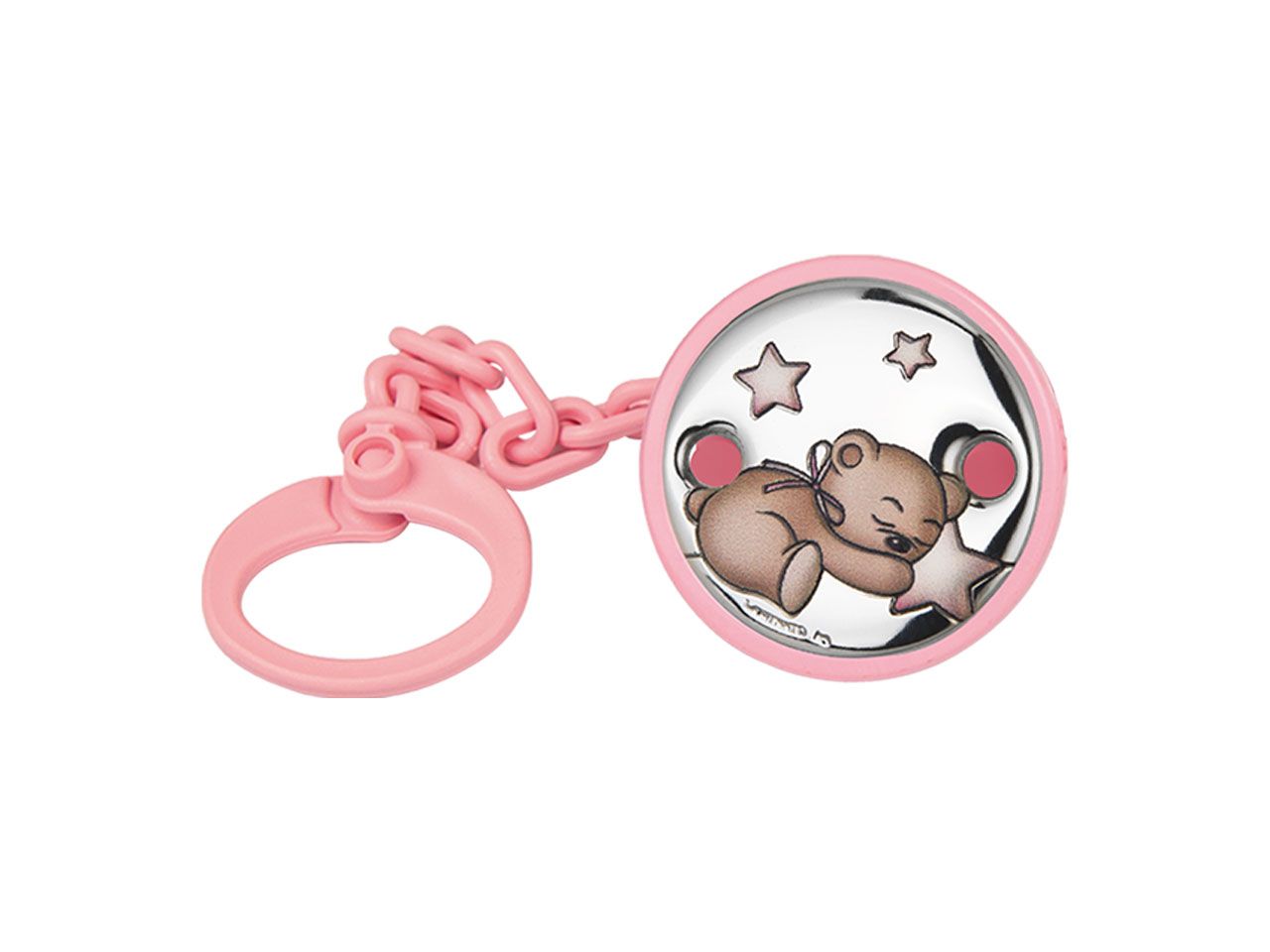 Pinza ciuccio orsetto rosa
