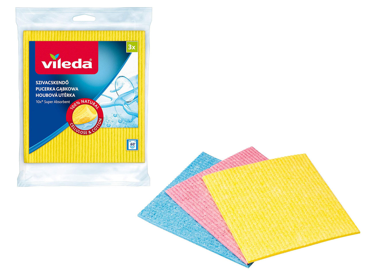 Vileda panno spugna 3 pezzi c+c vileda 0102093