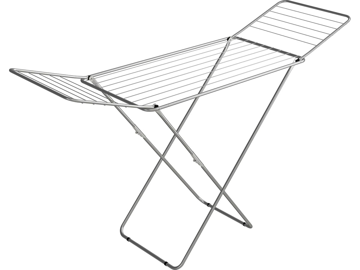Stendibiancheria Jolly Da Pavimento, Stendino Con Piedi Antiscivolo, Spazio Stenditura 18 mt, Metallo, Per Interni, Acciaio 180 x 55 x 93 cm, 2.55 Kg - Gimi
