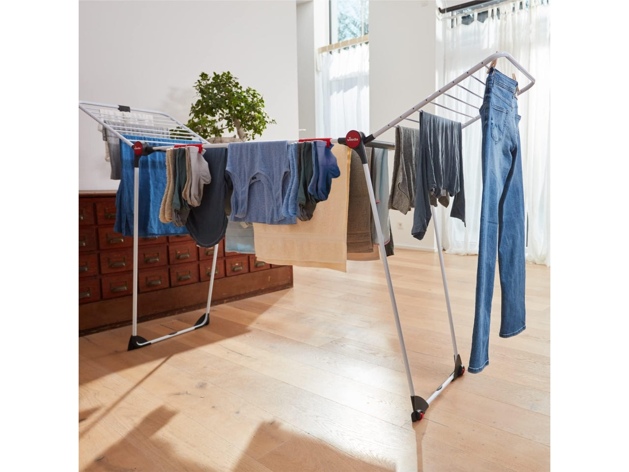 Vileda stendibiancheria infinity flex, Colore: bianco / antracite | Gimi