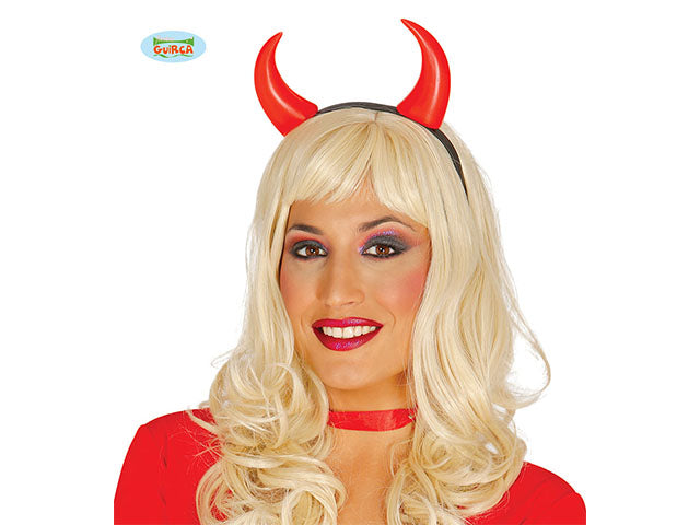 Cerchietto corna diavolo rosse