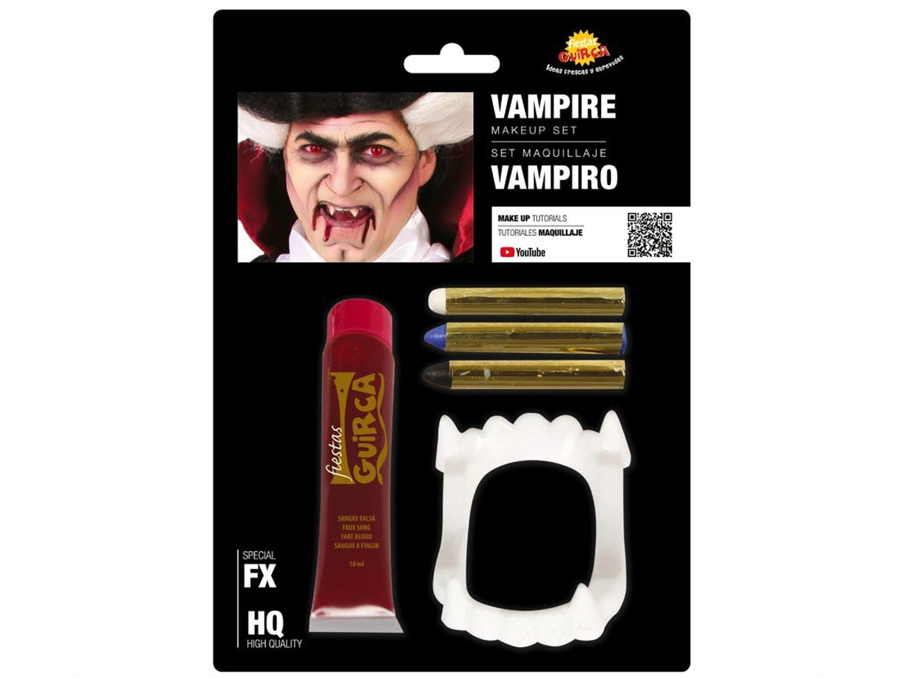 Trucco da vampiro con dentiera