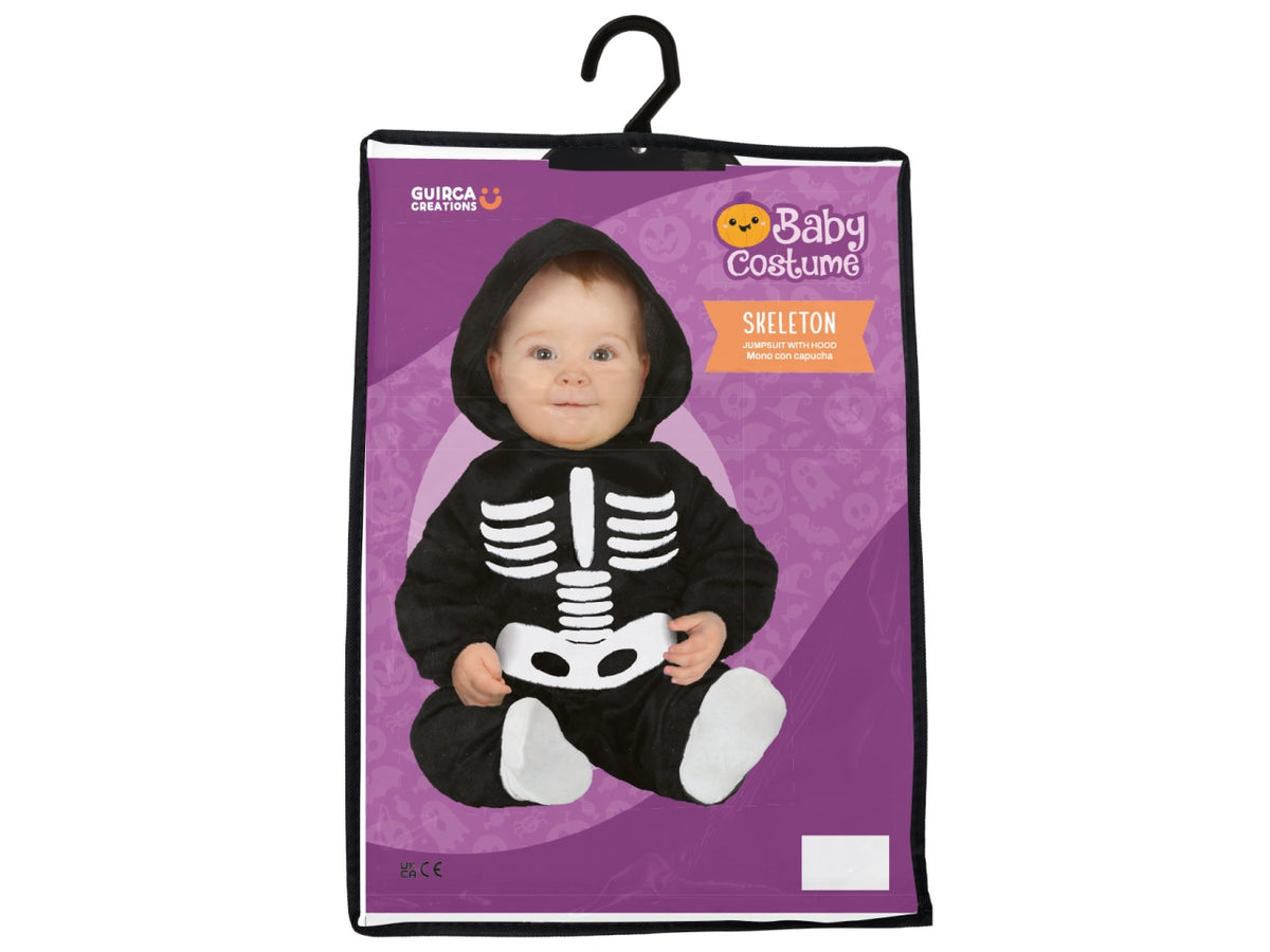 Costume baby scheletro 12/18 mesi
