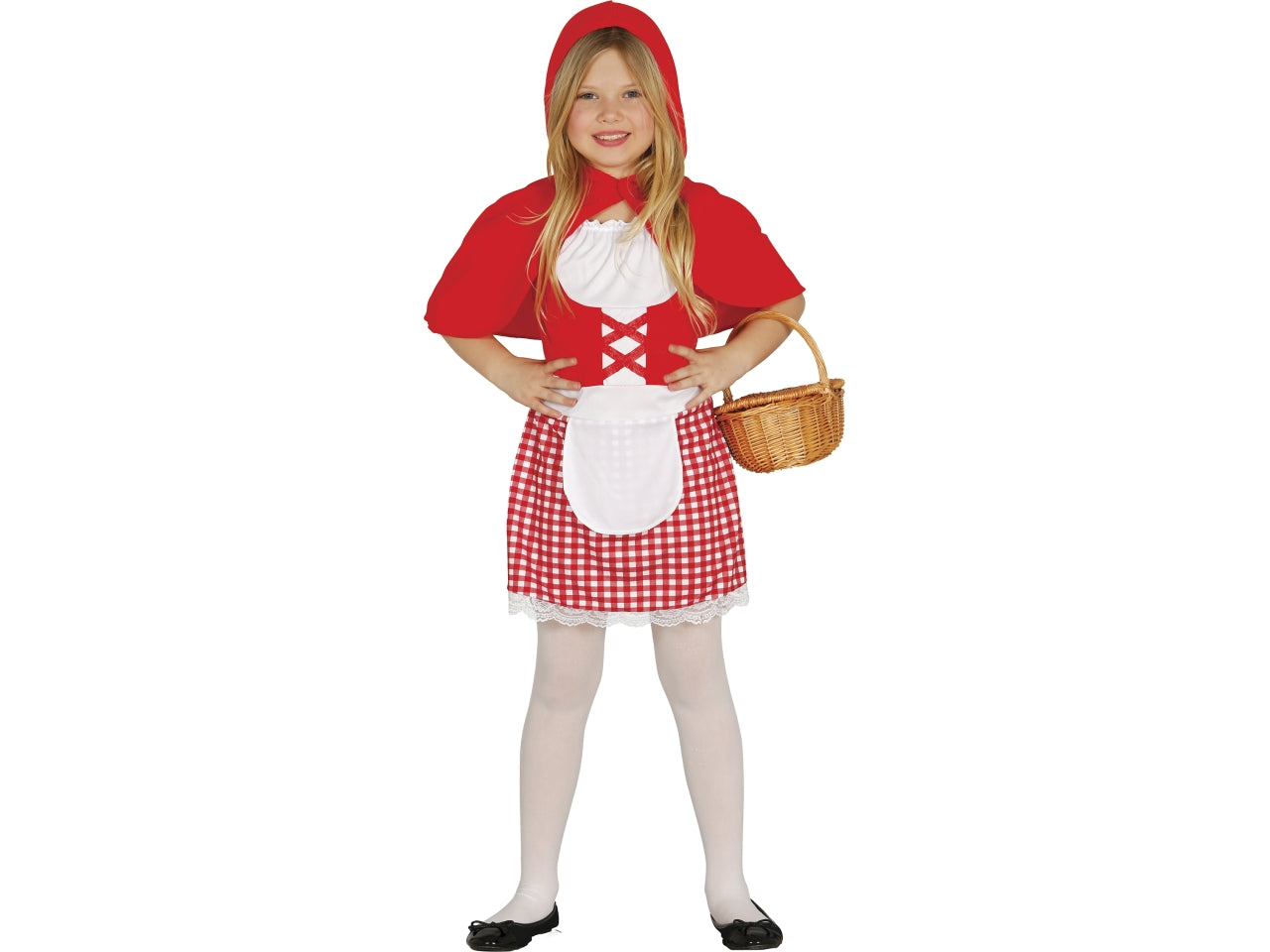 Costume ragazzina con cappuccio rosso 7-9 anni