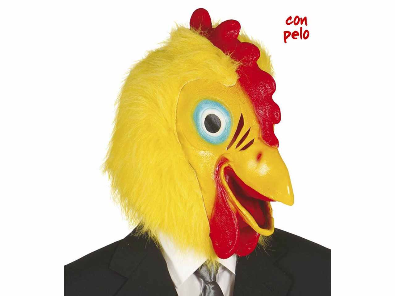 Maschera da gallo in gomma galletto travestimento animali