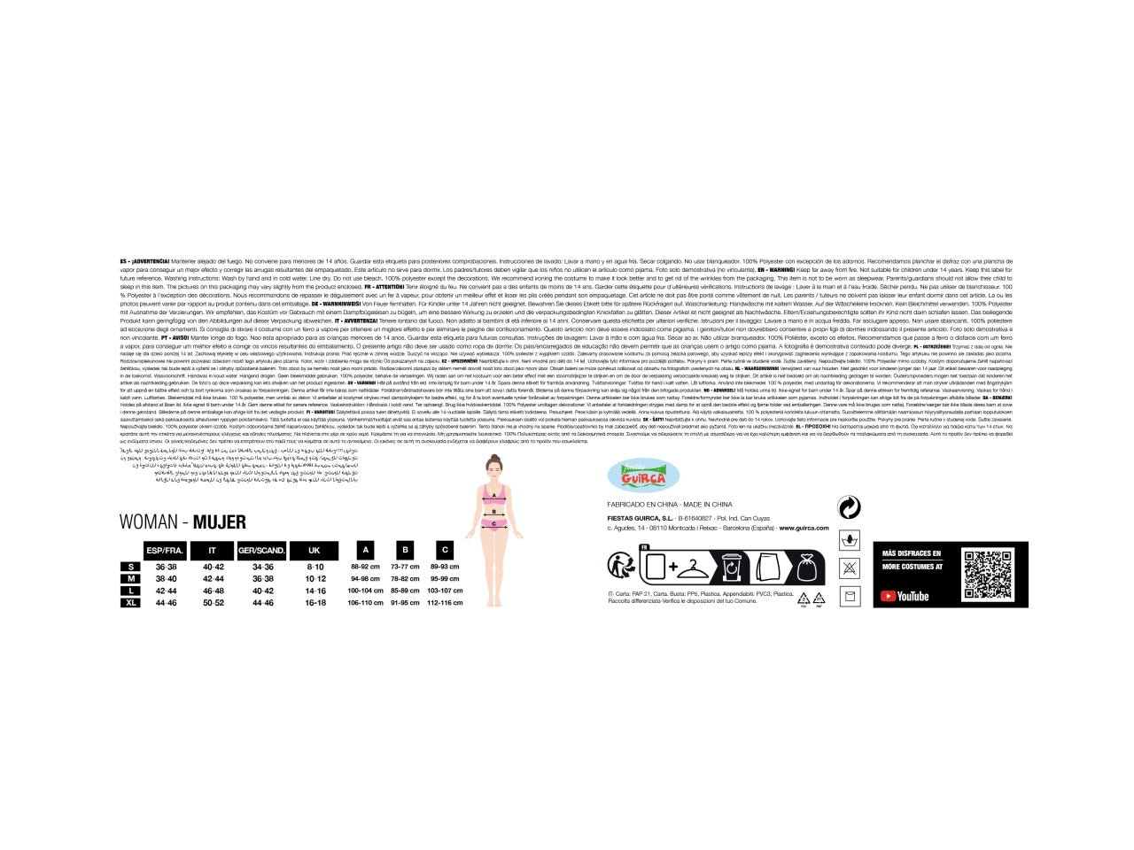 Costume adulto dangerous glam taglia XL 44-46