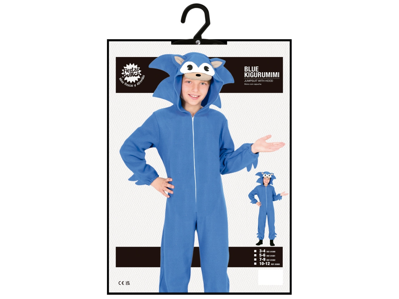 Costume kigurumimi blu 5-6 anni