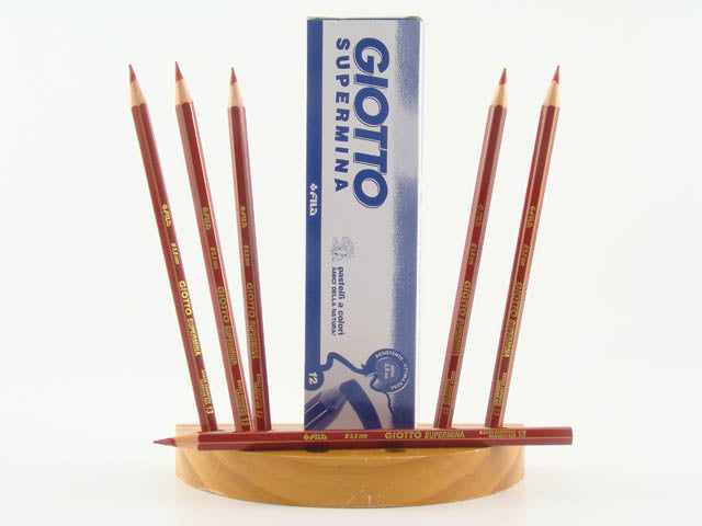 Pastelli colorati supermina esagonale con fusto uguale alla mina rosso carminio D 3.8 mm L 18 cm Giotto