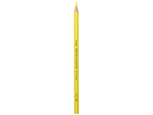 Pastelli colorati supermina esagonale con fusto uguale alla mina giallo D 3.8 mm L 18 cm Giotto