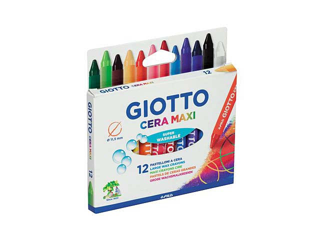 Colori a cera cera extra large colori assortiti D 11.5 mm L 100 mm Giotto