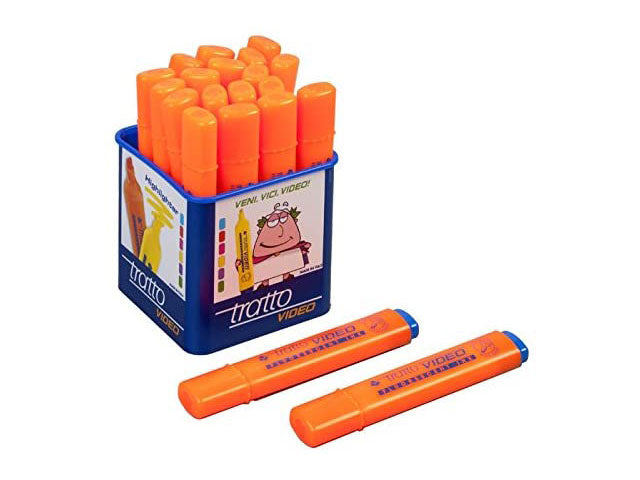 Evidenziatore arancione fluo dimensione tratto 1-5mm 20 pezzi