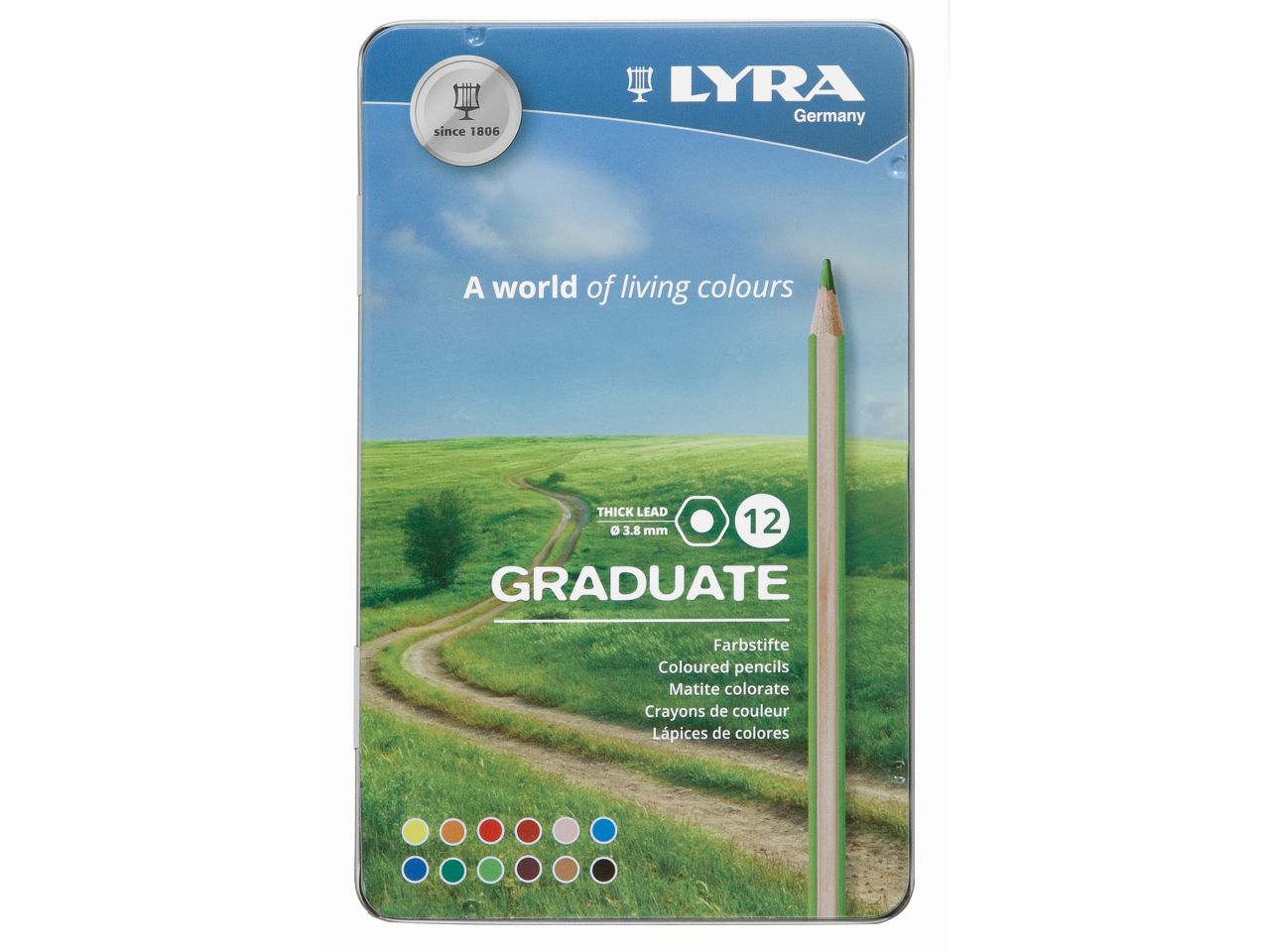 Pastelli lyra graduate misura mina da 3,8mm la confezione comprende 12 pastelli
