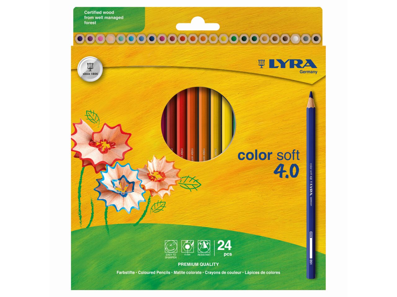 Confezione di 24 pastelli lyra color soft 4.0