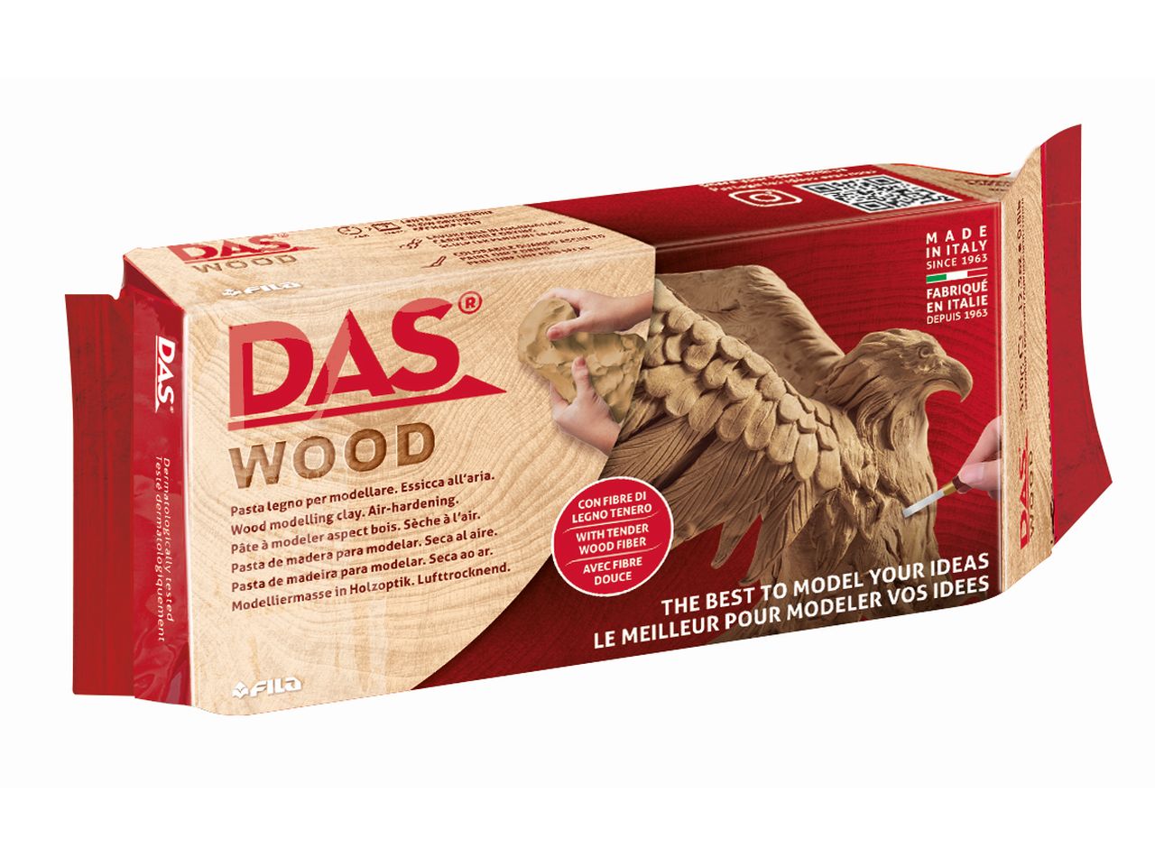 La nuova pasta legno per modellare a base acqua con fibre di legno tenero, versatile e innovativa.
à una pasta professionale per artisti, designer, artigiani, hobbisti ma è anche adatta a utenti occasionali e scuole