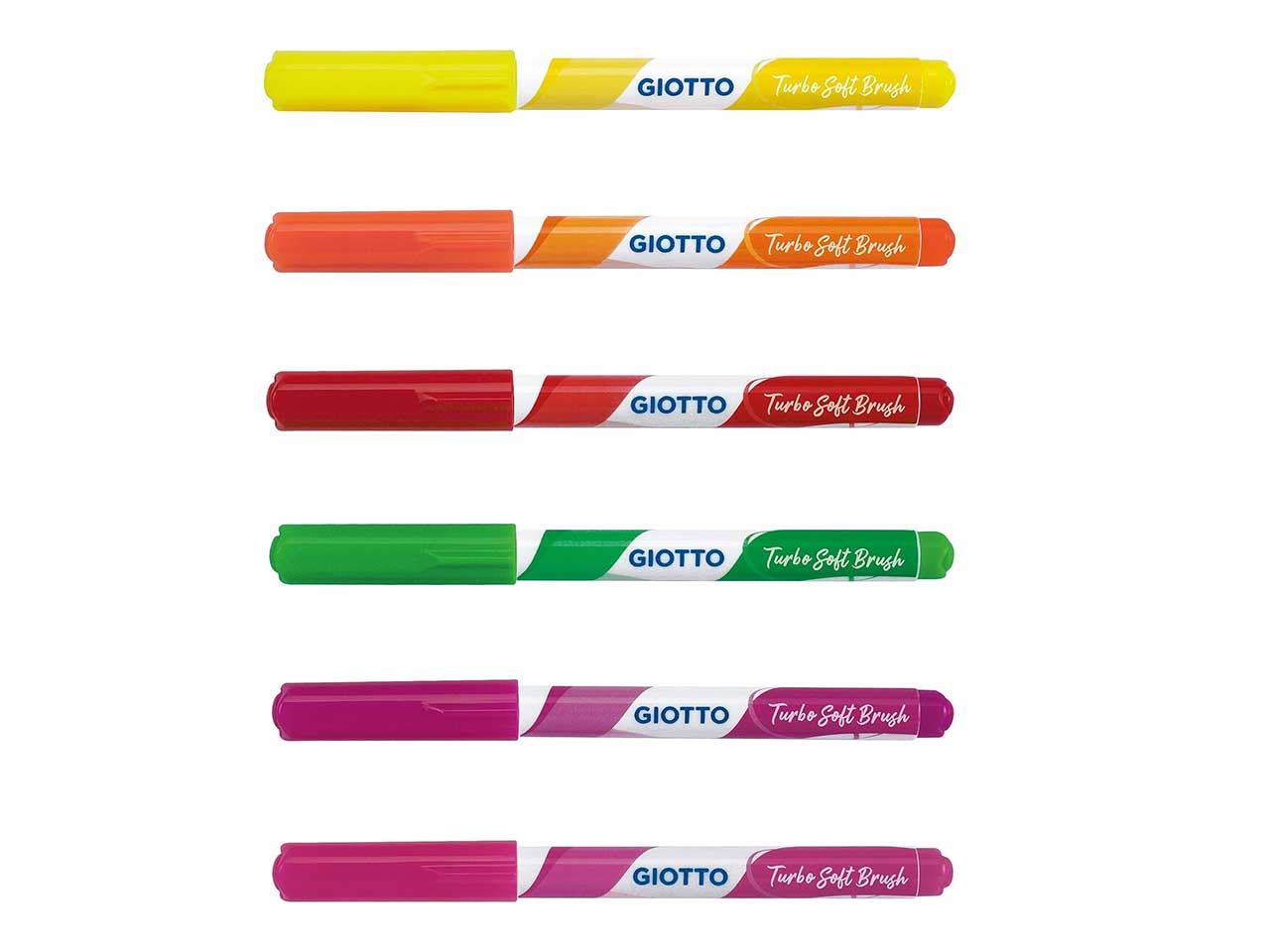 Pennarelli giotto soft brush fluo - la confezione contiene 6pz
