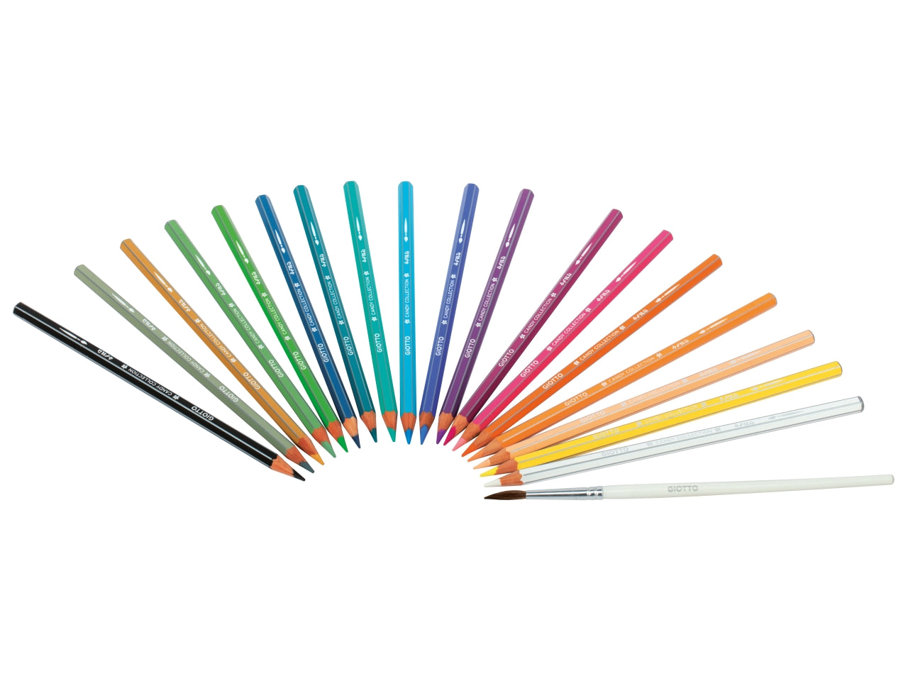 Giotto pastelli acquerellabili Candy Collection la confezione contiene 18 pastelli e 1 pennello