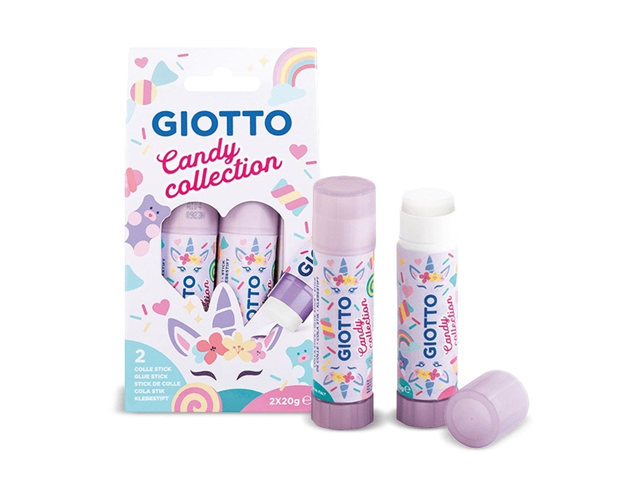 Giotto colla stick Candy Collection, confezione 2 pezzi da 20 gr