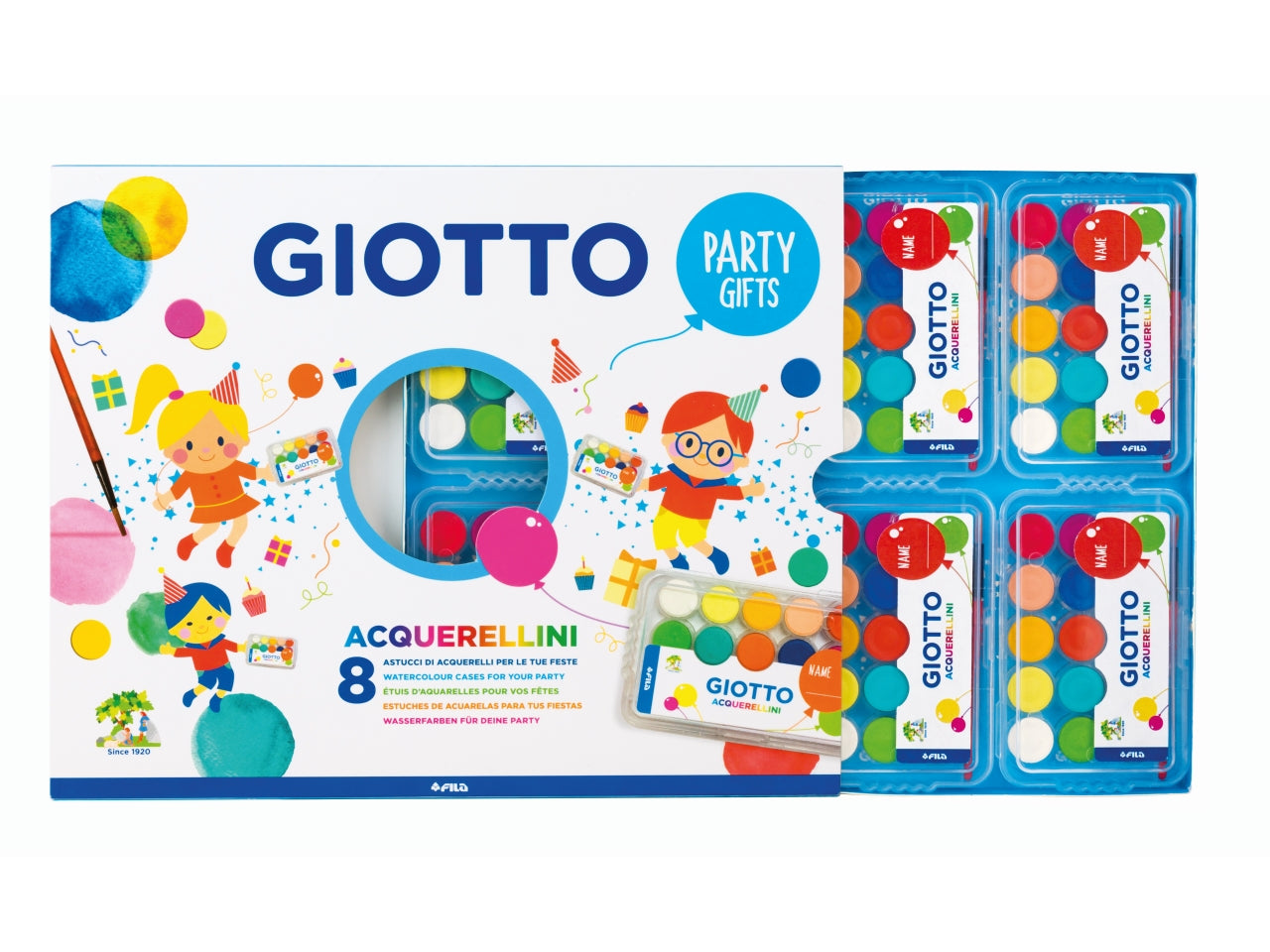 Giotto Party Gift, Set Acqurelli per feste di compleanno, 3 +