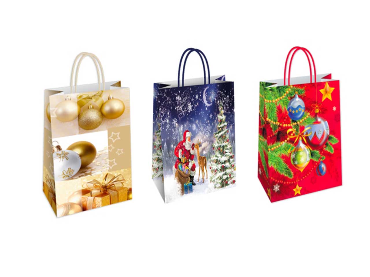 Shopper natalizia in carta 54x14x50cm assortite