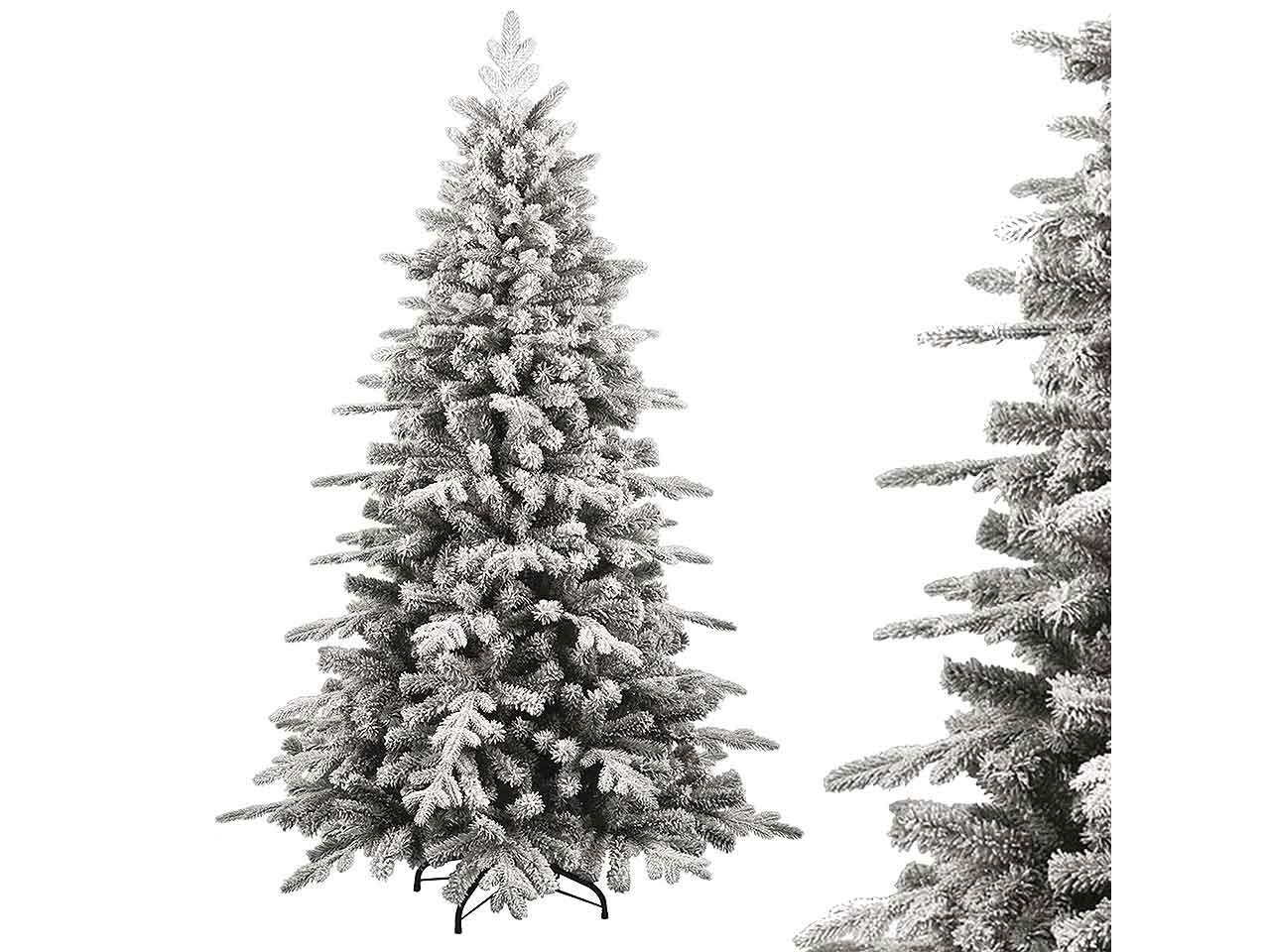Albero di natale galaxy 240cm pe+pvc floccato con glitter d.121cm 1260 rami montaggio ad ombrello $