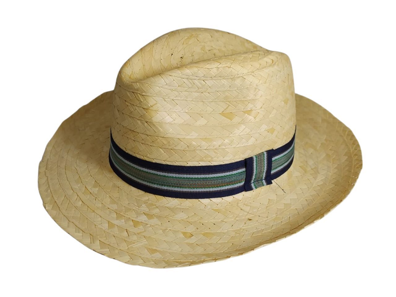 Cappello borsalino in maglina di cannina nastro rigato taglie 56 58 60