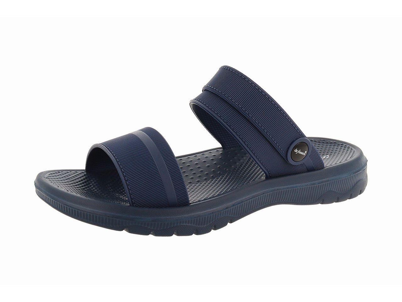 Ciabatta Lipari a fascia con chiusura cinturino nero e blu per uomo in pvc, taglie dalla 40 alla 45