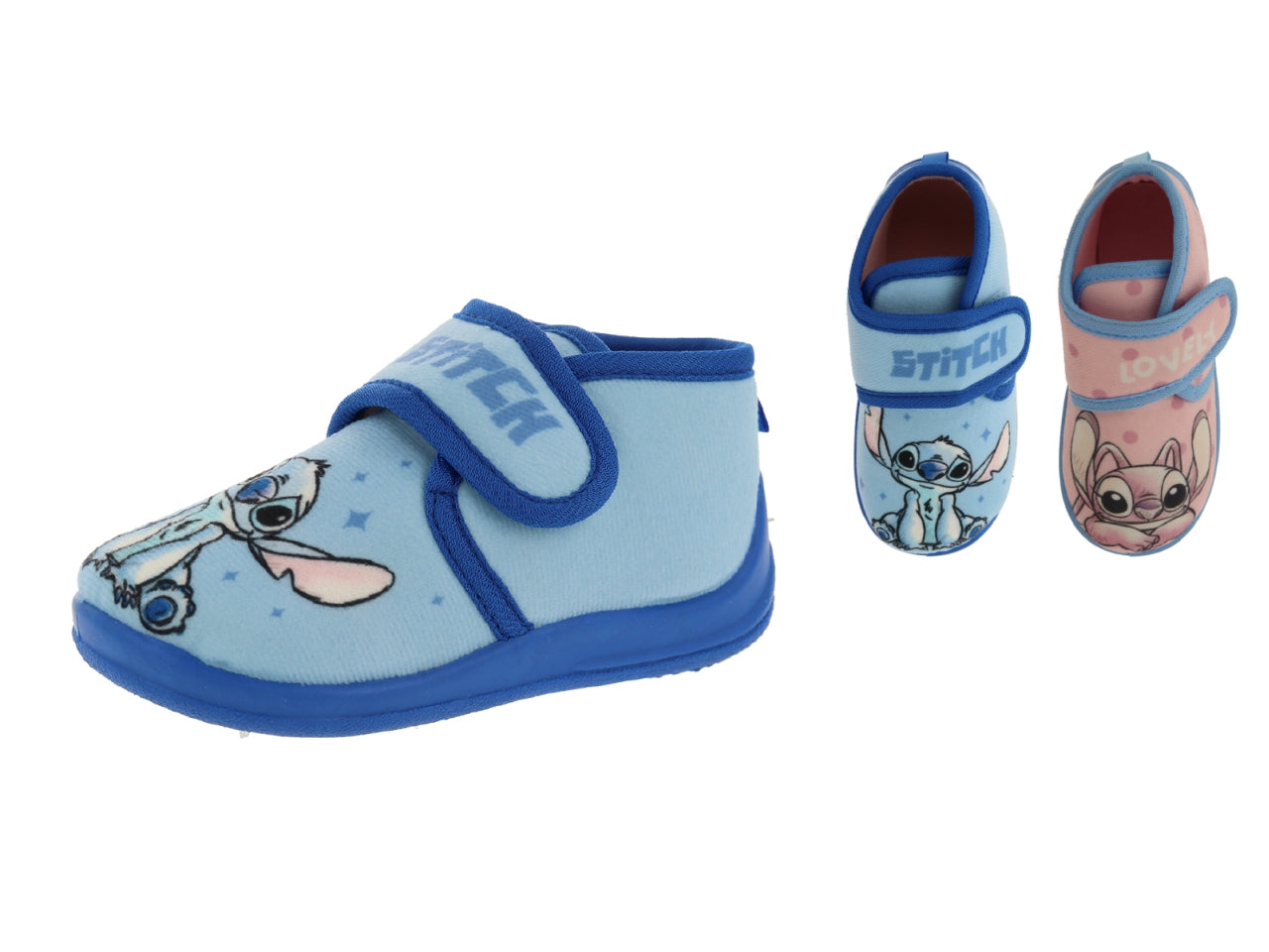 Pantofola Stitch bambini rosa e celeste taglia 21/28 - DeFonseca