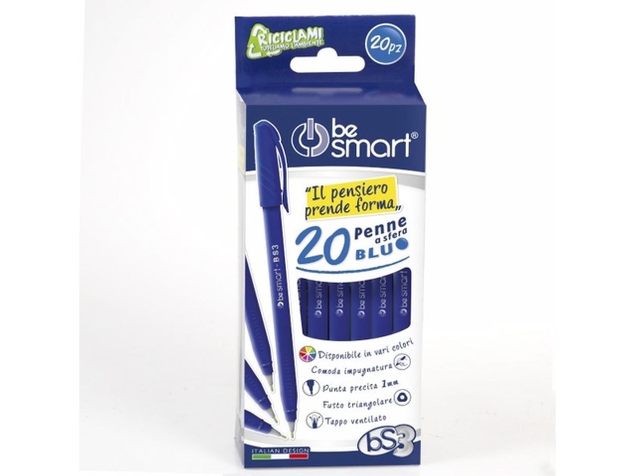 Penne a sfera colore blu be smart - la confezione comprende 20 penne