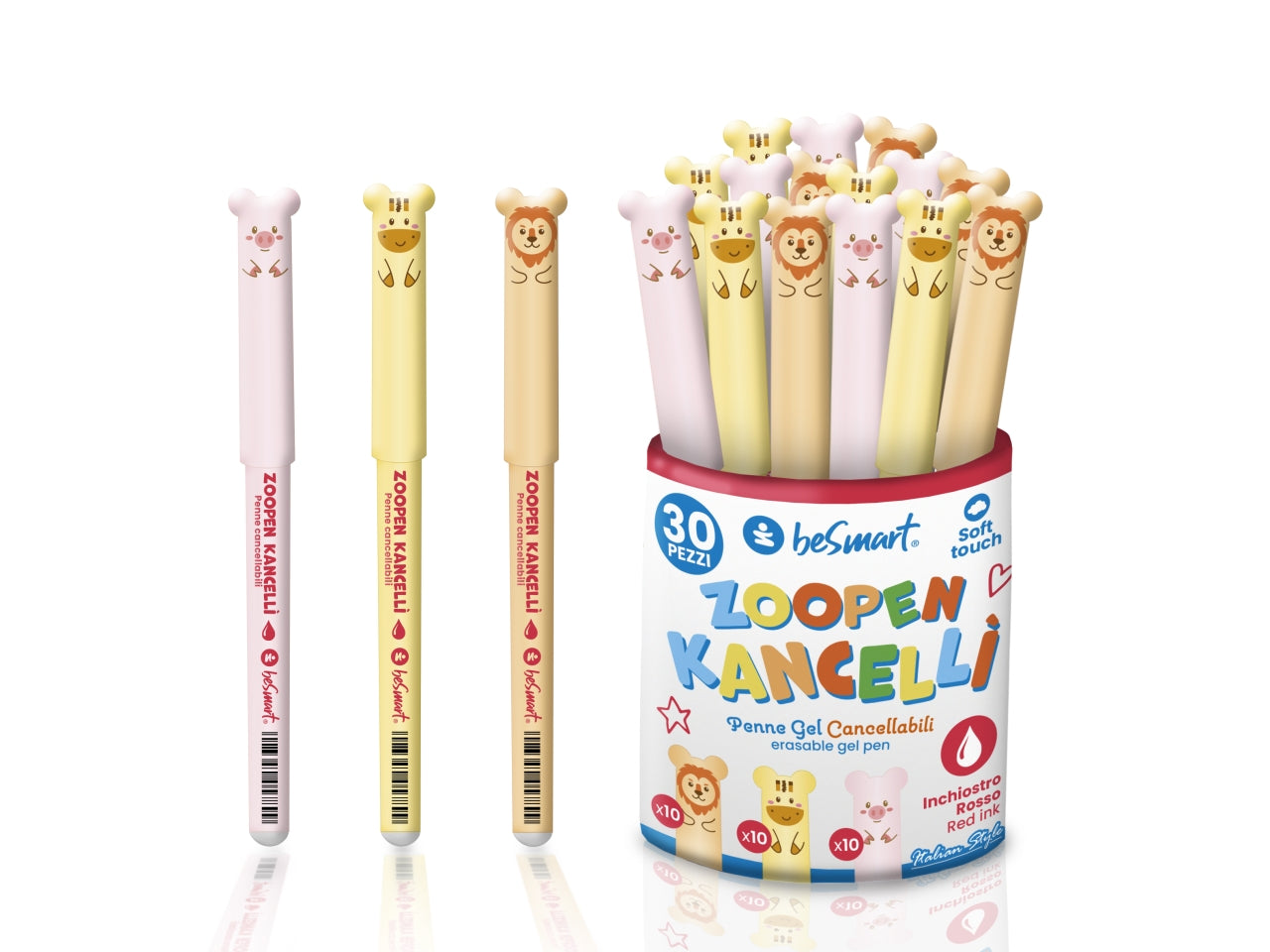 Zoopen kancelli' rossa in barattolo - la confezione contiene 30 penne