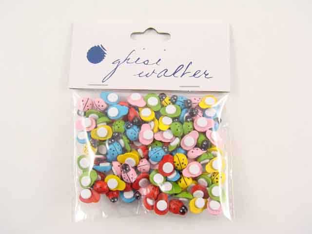 Coccinella 13mm c/ades.120 pezzi ass. 90150