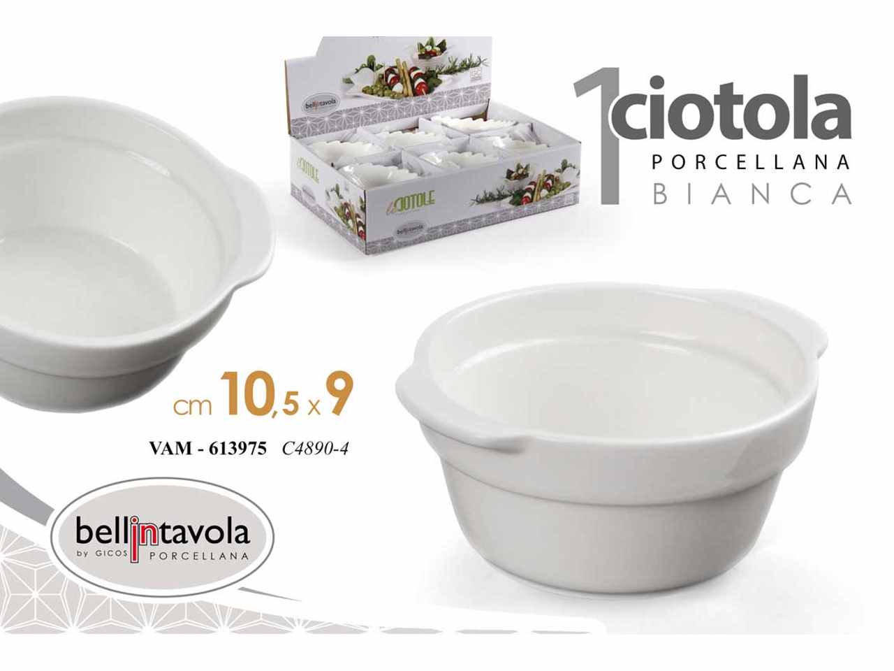 Ciotolina bianca 10,5x9cm 613975