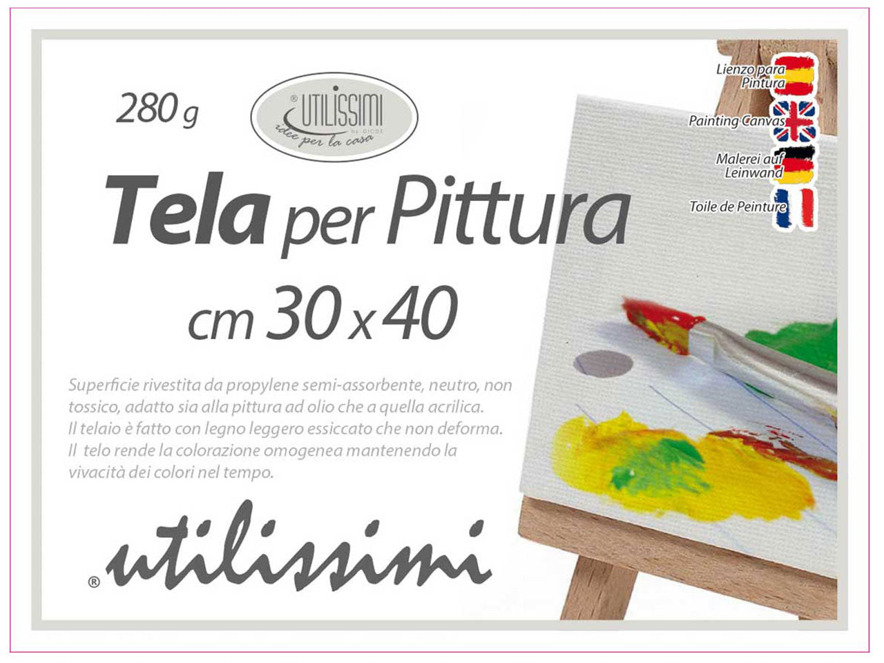 Tela per pittura bianca 30x40cm754845