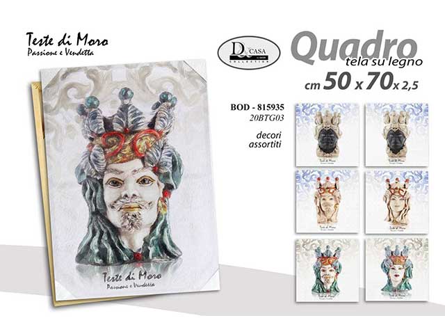 Testa di moro quadro 50x50x2,5cm 815935