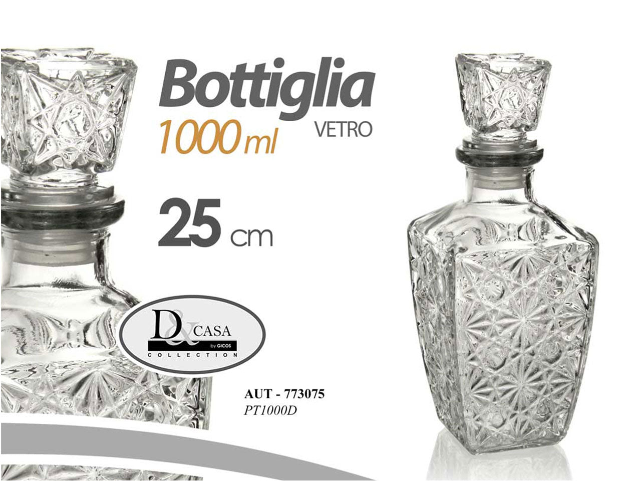 Bottiglia vetro 1000ml 9,3x25 773075