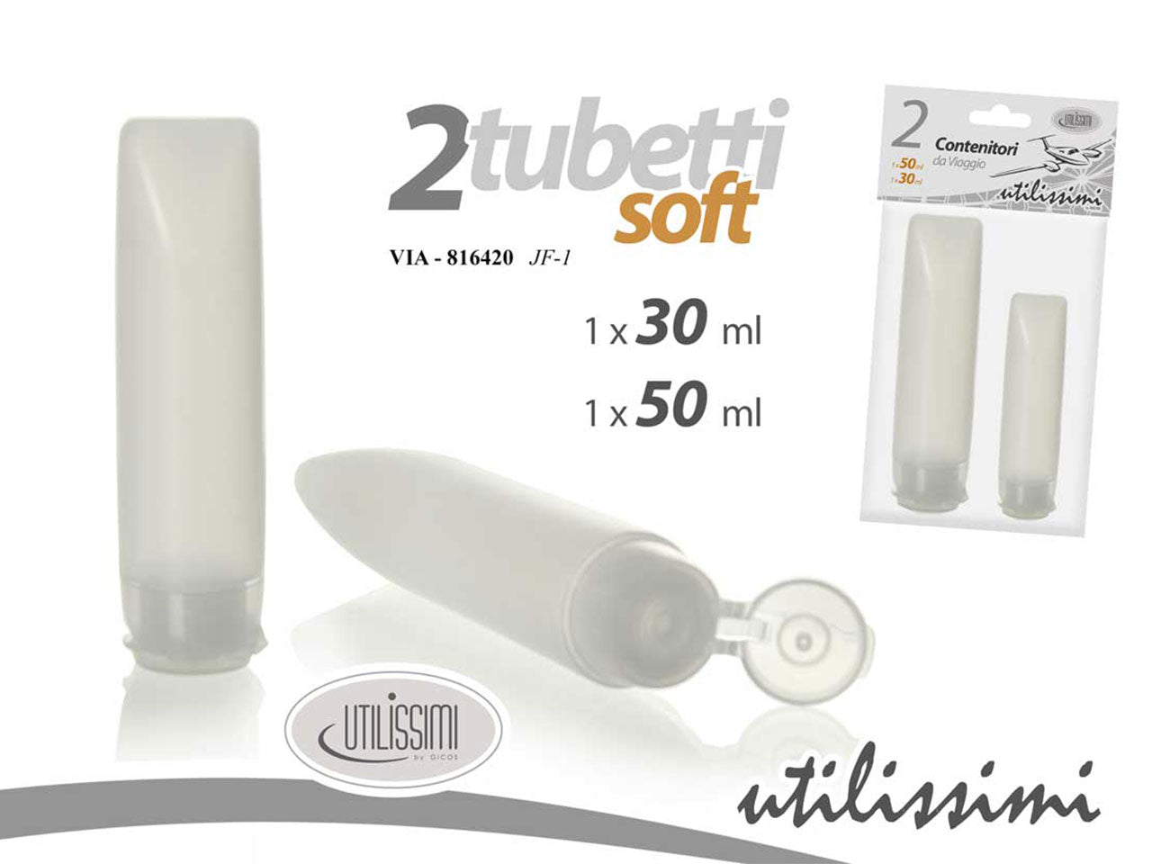 Tubetti viaggio 2 pezzi 30/50ml 816420