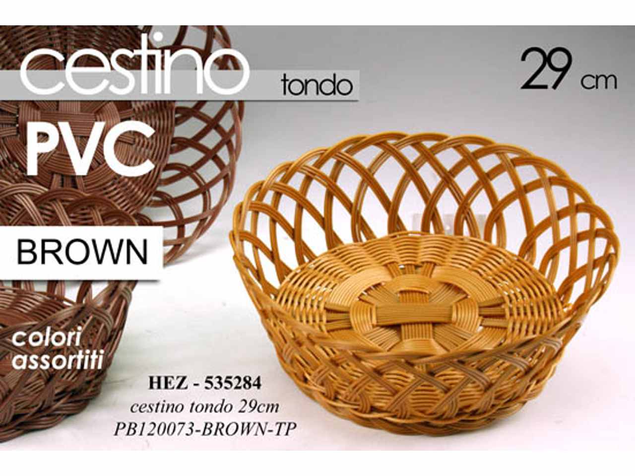 Cestino pvc tondo 28x9cm ass.535284