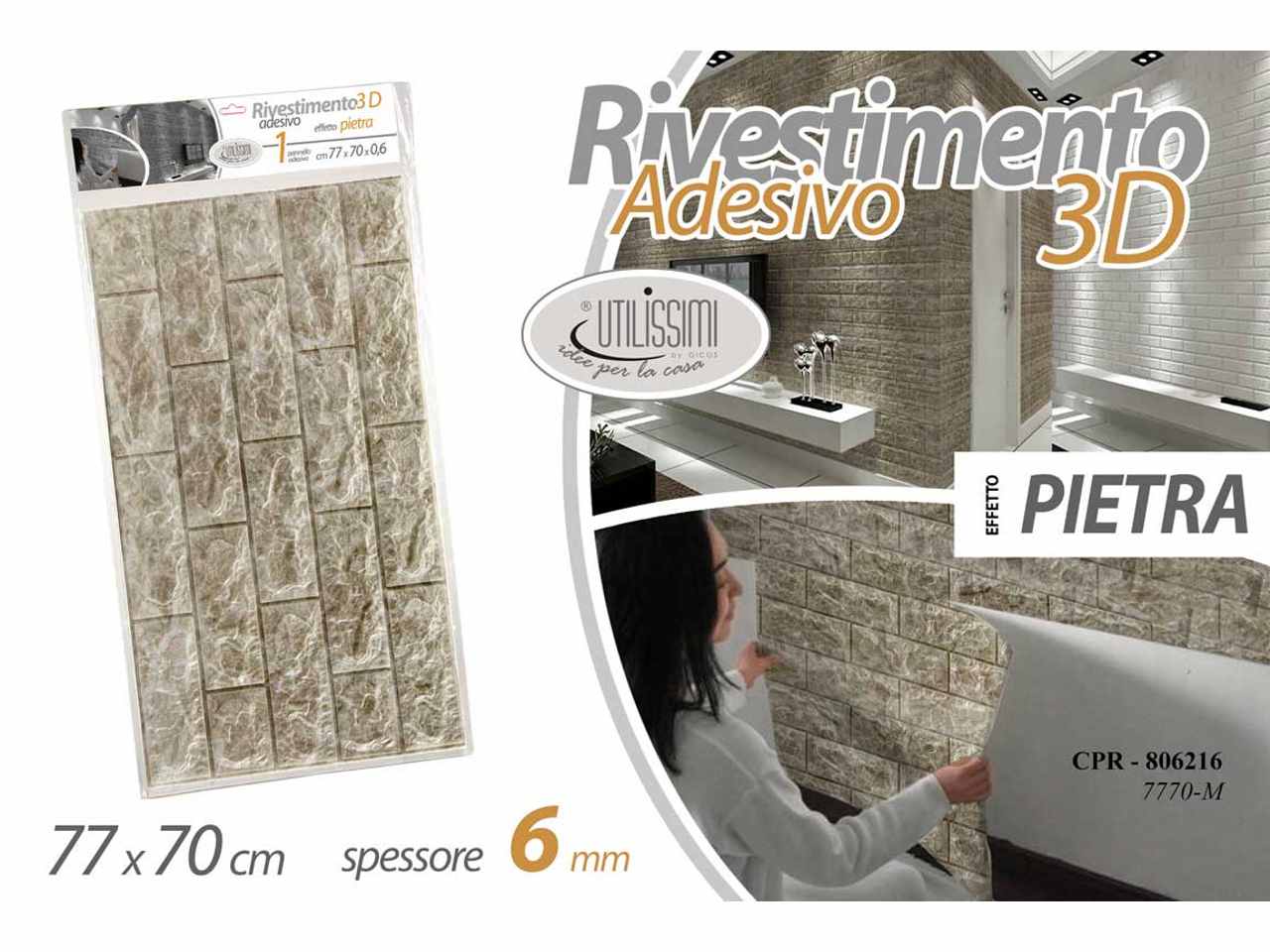 Rivestimento 3d 6mm 77x70cm 806216