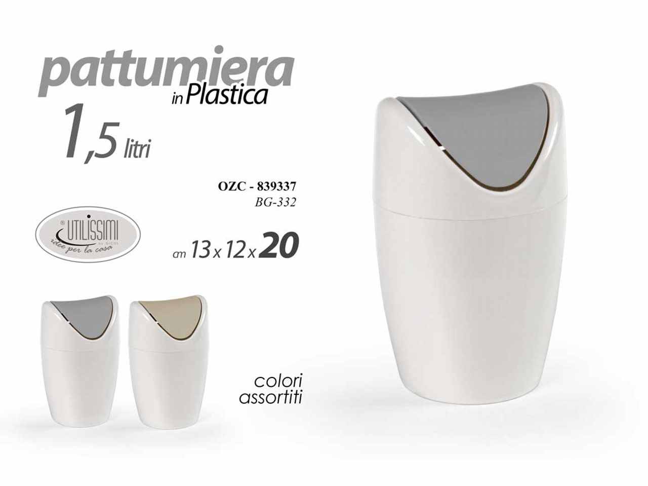 Pattumiera 1,5lt 13x20 839337