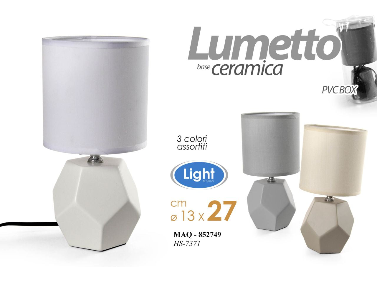 Lumetto da comodino in ceramica misura 27cm