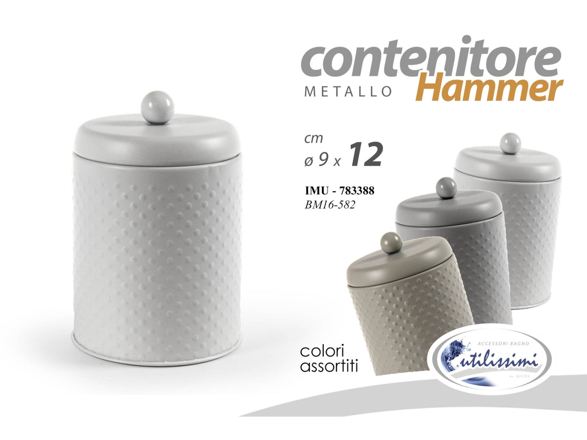 Contenitore in metallo hammer 9x10x12cm - disponibile in diverse colorazioni