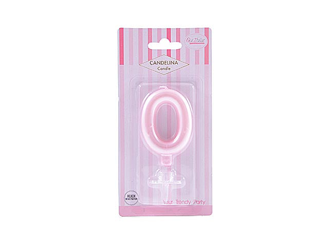 Candelina perlata n.0 rosa 8,5cm 50560