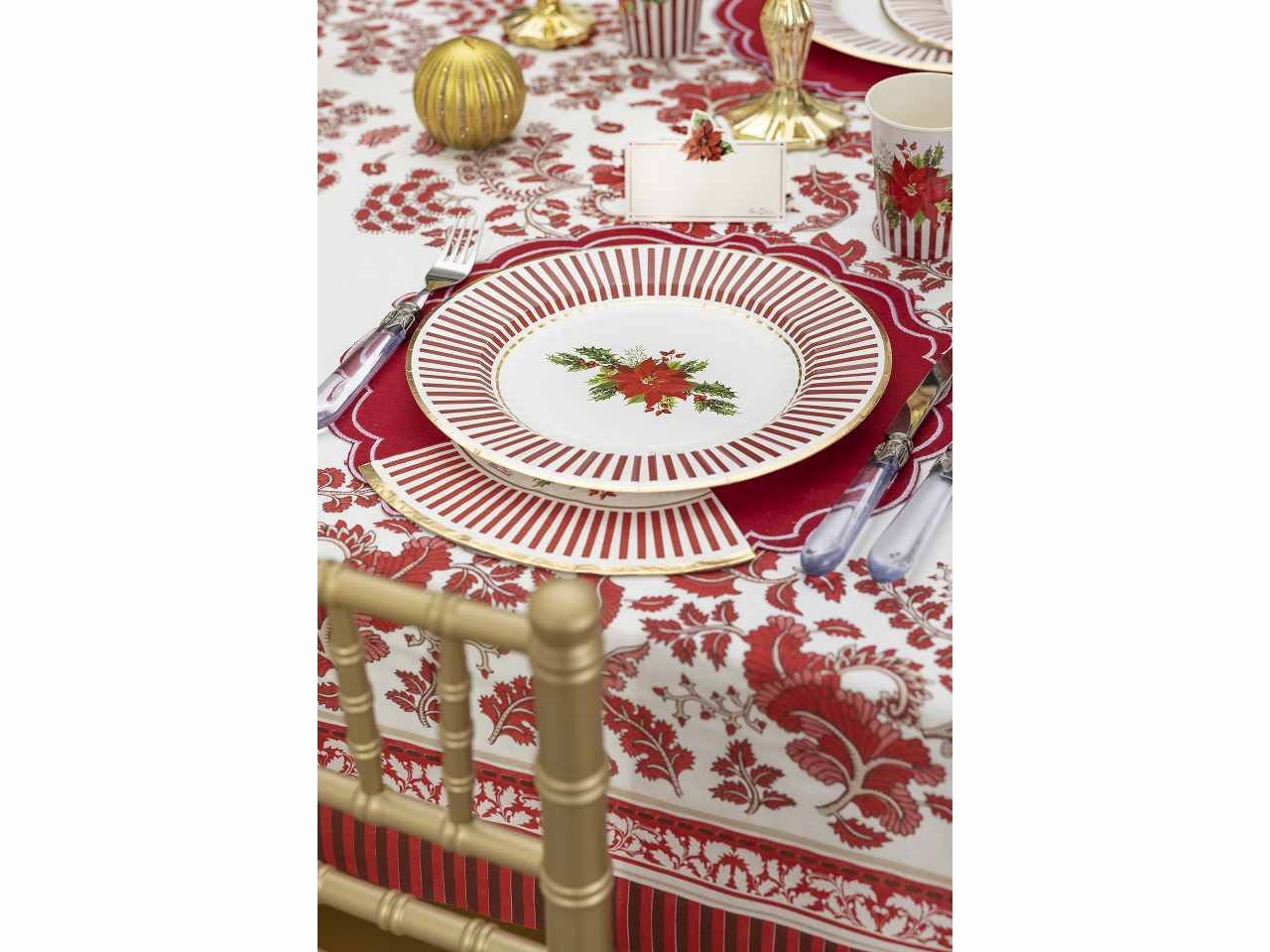 Tovaglioli christmas flower smerlo tondo cm33x33 16 pezzi$