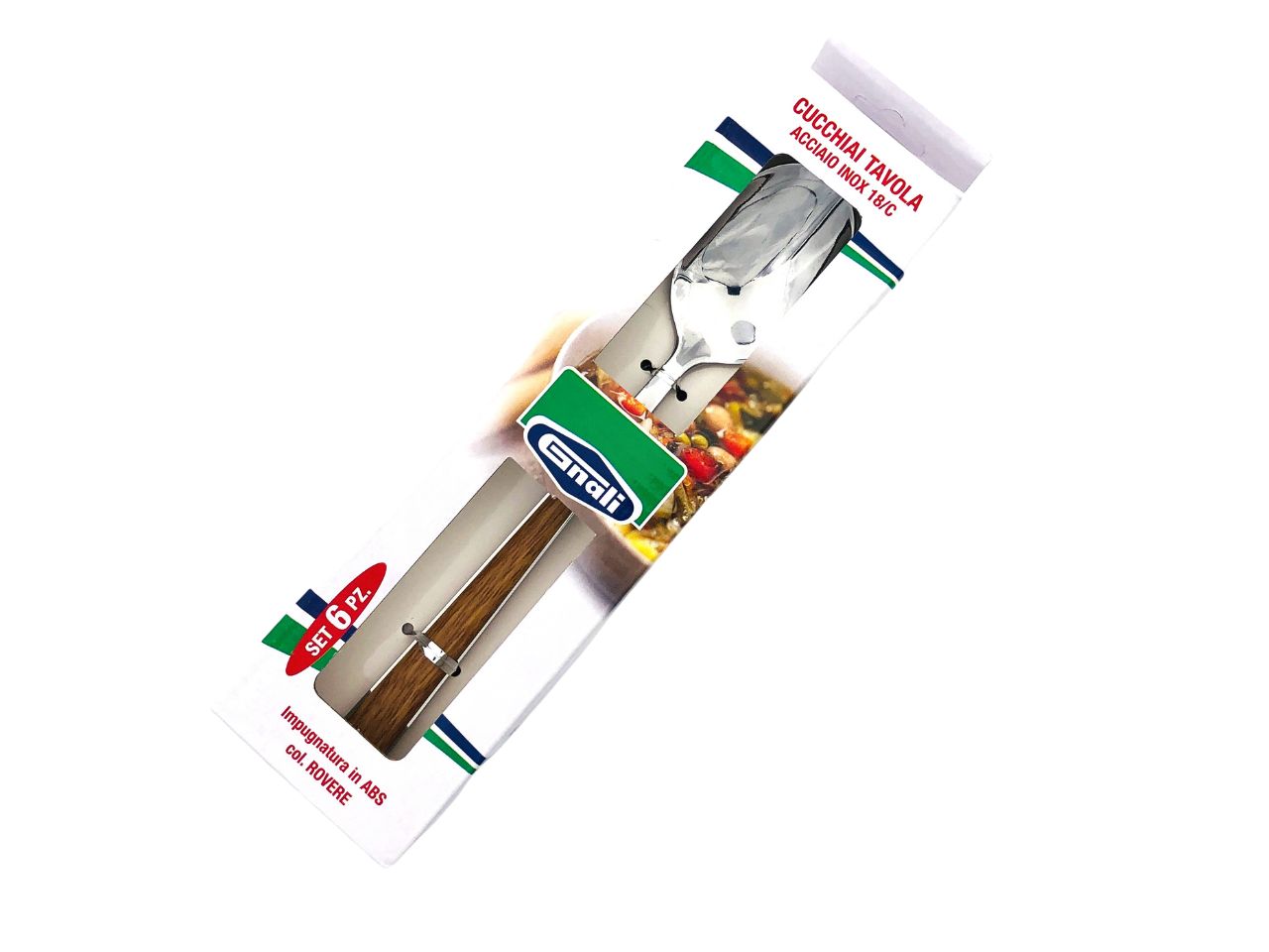 Cucchiaio tavola manico rovere set da 6 cucchiai