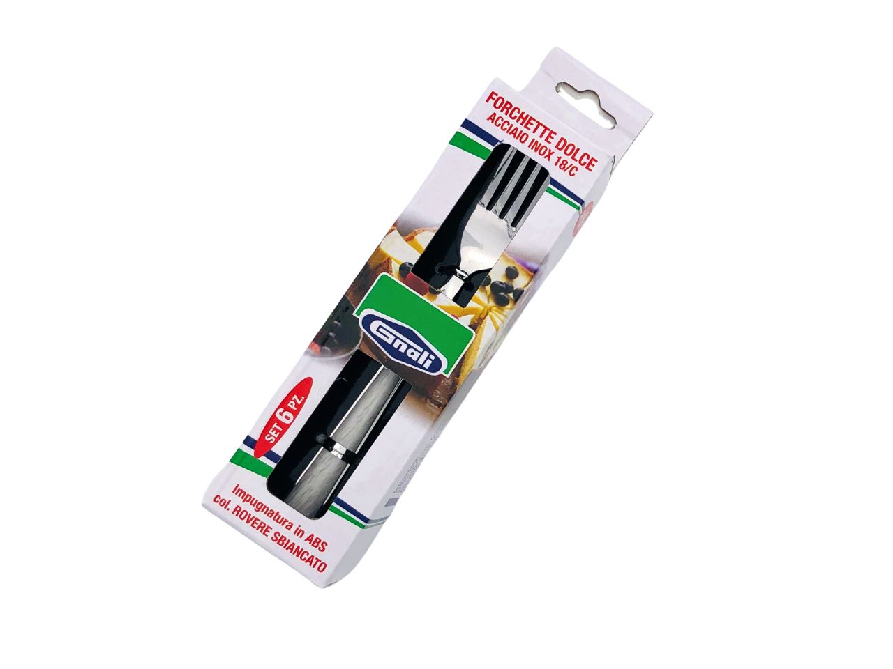 Forchetta dolce manico rovere sbiancato set da 6 forchette