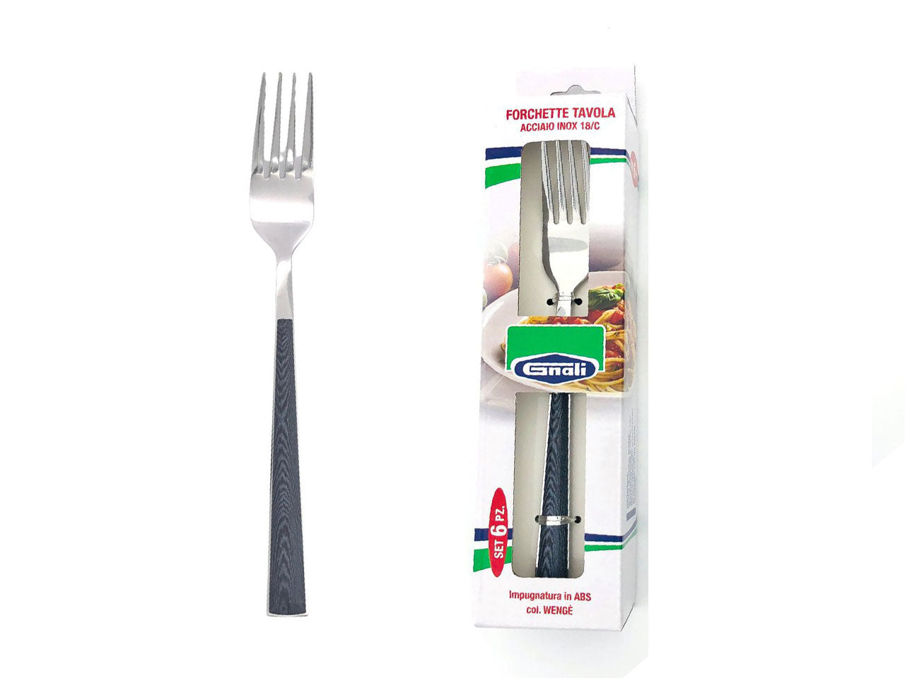 Forchetta tavola manico wenge' set da 6 forchette