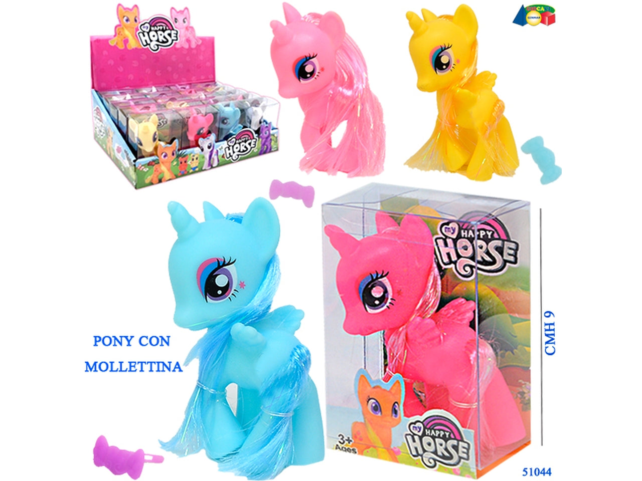 Pony con coda,criniera e molletta