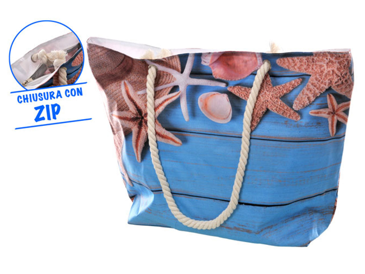 Borsa mare in poliestere multicolor - Golden hill $