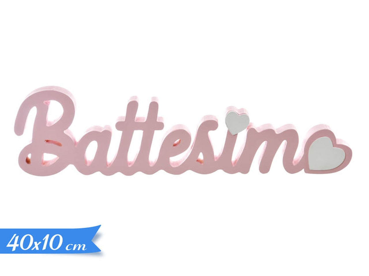 Scritta battesimo rosa