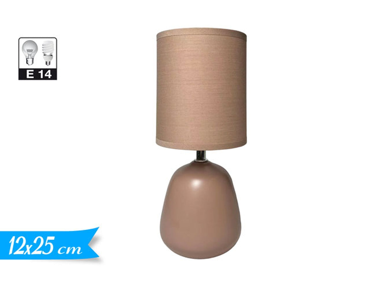 Lampada da tavolo in ceramica rosa cipria stile moderno 25 cm â Golden Hill